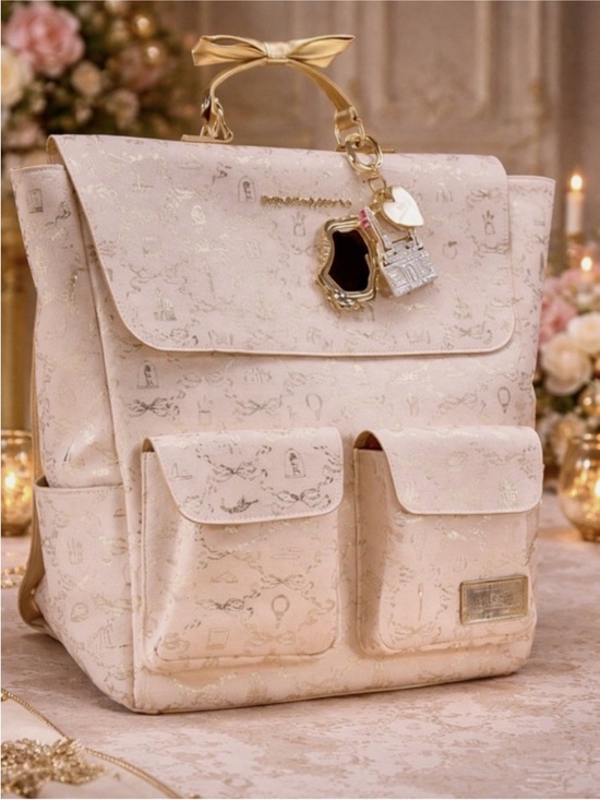 Disney Handbags - Disney Pale Pink Backpack Tote with Gold Accents